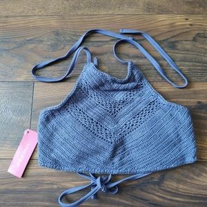 Vintage indigo knit top